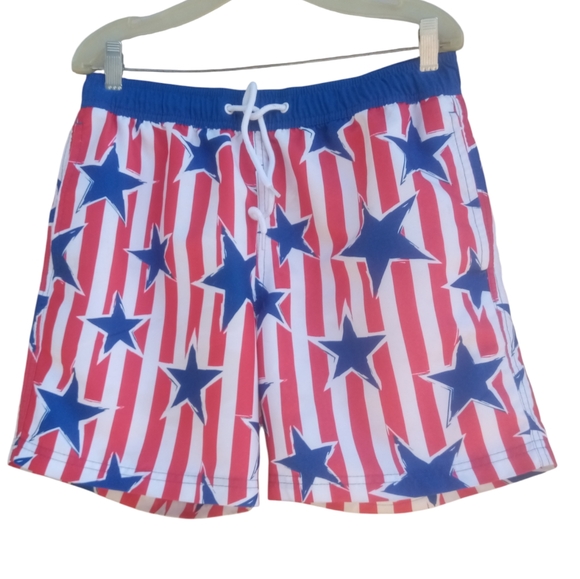 Mad Engine stars & stripes swim trunks sz S - Picture 2 of 9